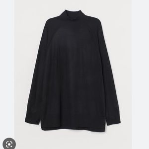 H&M Black Mock Neck Oversized Knit Sweater